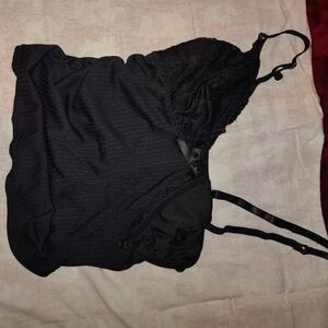 Marc New York Black Lace-Trim Girls Chemise Cami